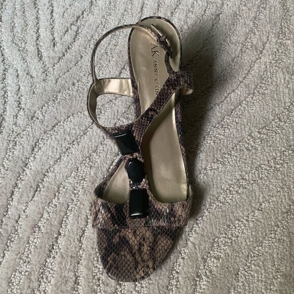 Anne Klein Brown Snake Strappy Heels - Picture 7 of 7